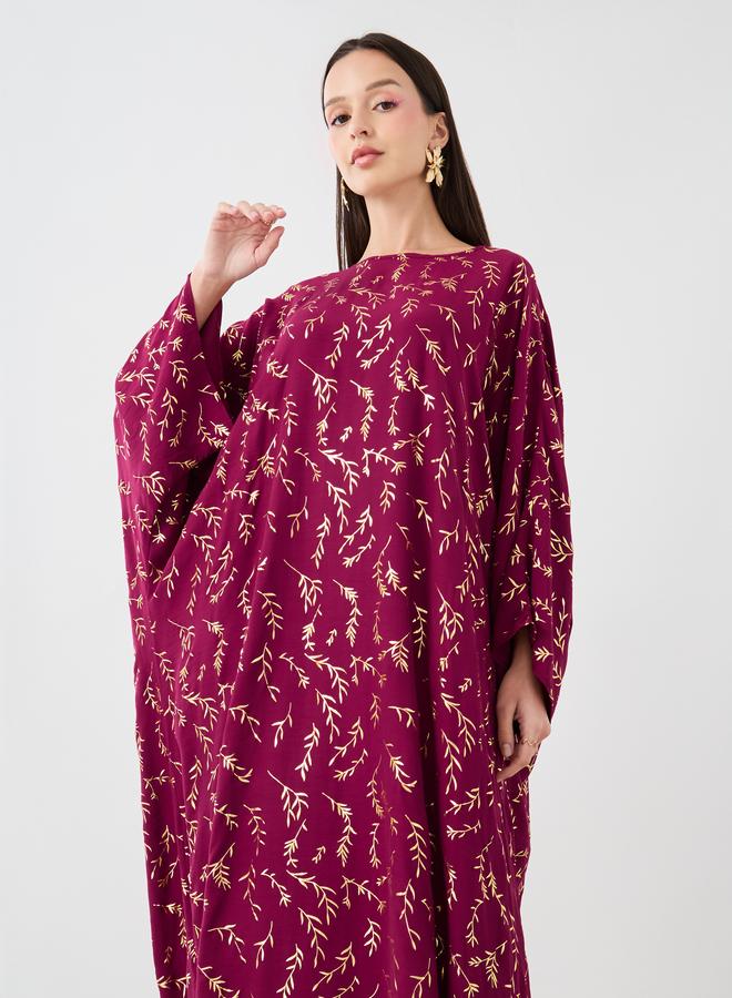 Take Two Take Two Foil Printed Batwing Sleeve Kaftan  - Image 2