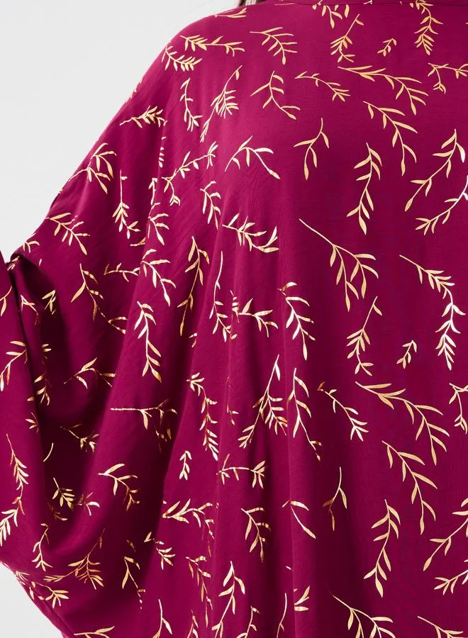 Take Two Take Two Foil Printed Batwing Sleeve Kaftan