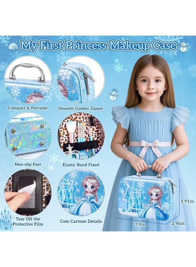 Bukela Kids Makeup Kit for Girl, Washable Makeup Set for Girls, Simulation Makeup for Kids, Girl Toys Princess Children Play Makeup Kit with Cosmetic Case Birthday Gifts for Girls - Image 4