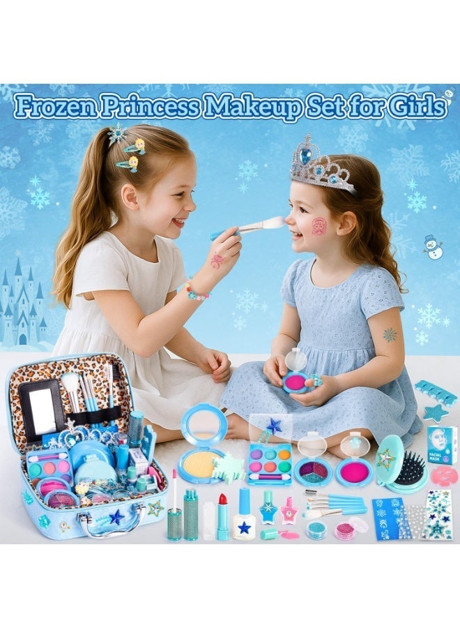 Bukela Kids Makeup Kit for Girl, Washable Makeup Set for Girls, Simulation Makeup for Kids, Girl Toys Princess Children Play Makeup Kit with Cosmetic Case Birthday Gifts for Girls - Image 3
