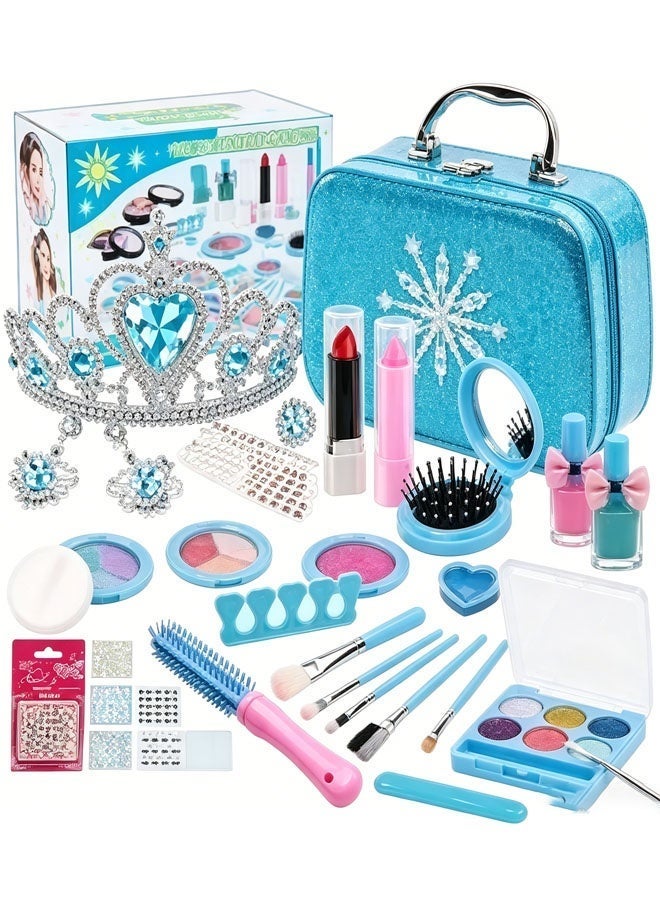 Bukela Kids Makeup Kit for Girl, Washable Makeup Set for Girls, Simulation Makeup for Kids, Girl Toys Princess Children Play Makeup Kit with Cosmetic Case Birthday Gifts for Girls - Image 1