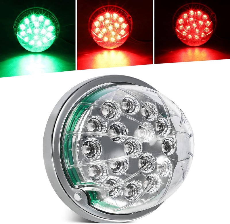 Partsam Dual Revolution Red/Green 17 LED Watermelon Light for Trucks - Image 1