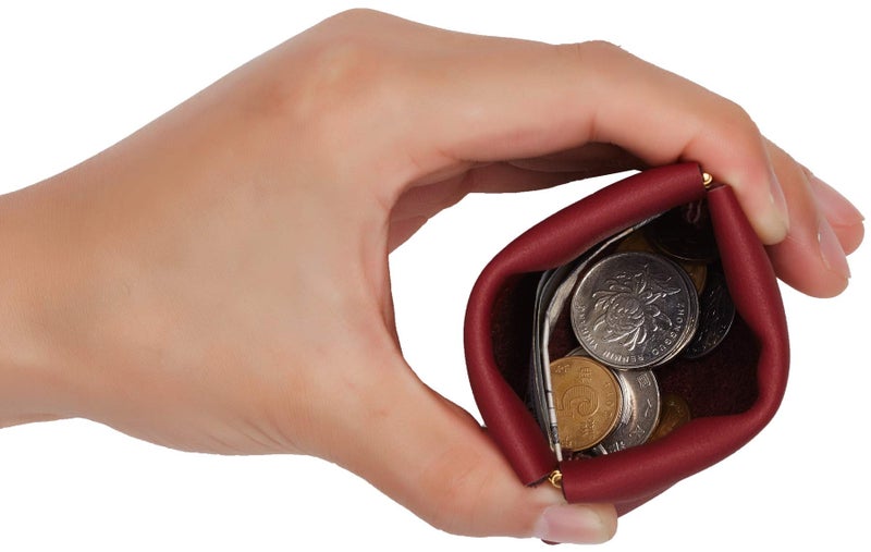 Travelambo Leather Squeeze Coin Purse Pouch Change Holder For Men & Women (Access Red Deep) - Image 4