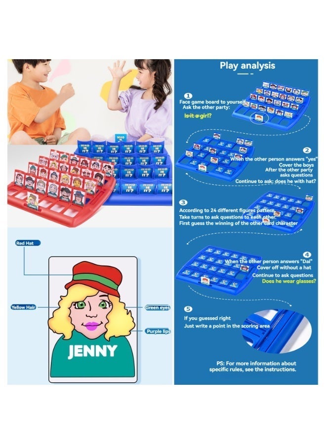 لعبة كلاسيكية من "من يكون؟" – ألواح تخمين تفاعلية للعائلة مع عداد تسجيل النقاط، لتطوير المنطق والاستنتاج للأطفال والكبار - Image 3