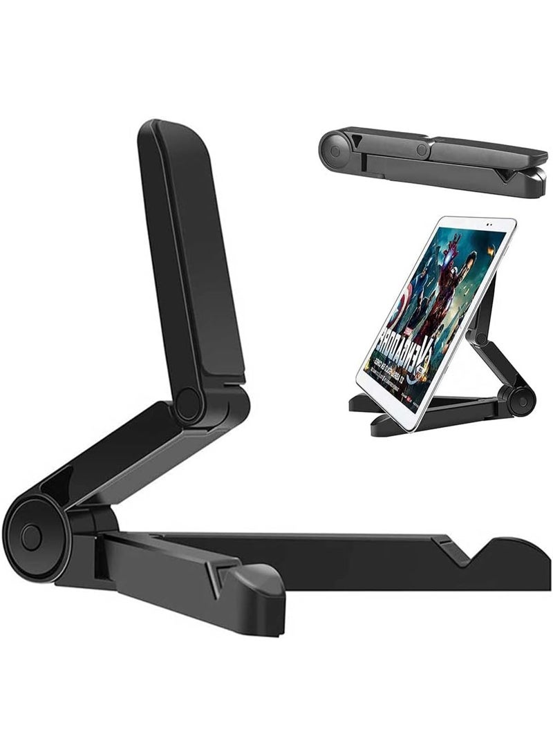 VOVIGGOL VOVIGGOL Tablet Stands and Holders Adjustable, Portable Tablet Stand Holder for iPad, Samsung Galaxy and Kindle Fire Tablets, Desktop Mobile Phone Stand for iPhone 12 11 Pro Max (Black) - Image 1