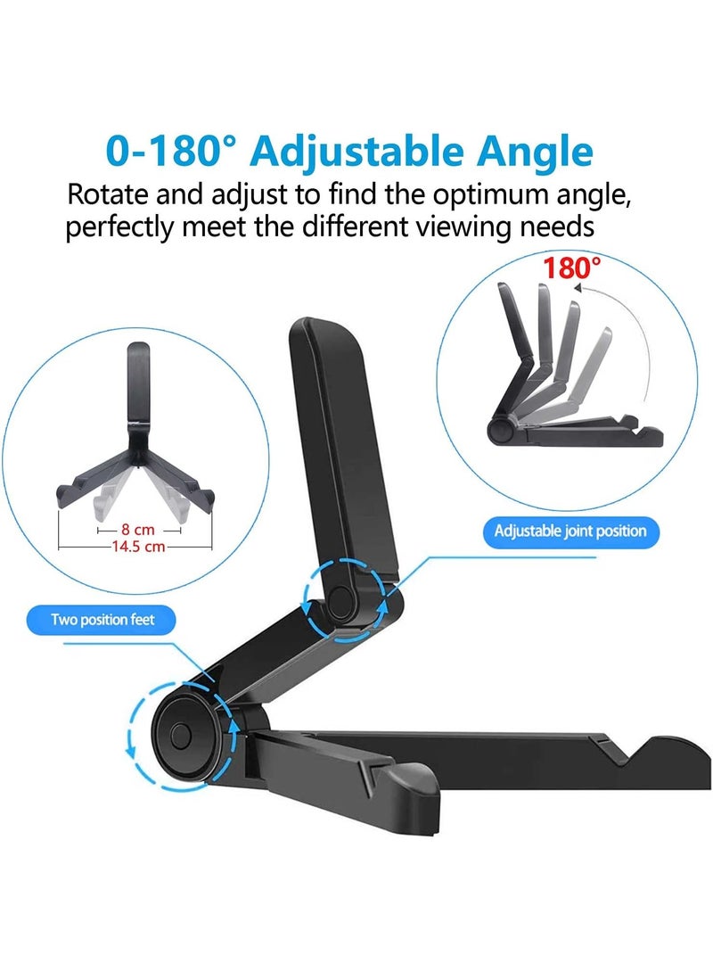 VOVIGGOL VOVIGGOL Tablet Stands and Holders Adjustable, Portable Tablet Stand Holder for iPad, Samsung Galaxy and Kindle Fire Tablets, Desktop Mobile Phone Stand for iPhone 12 11 Pro Max (Black) - Image 3