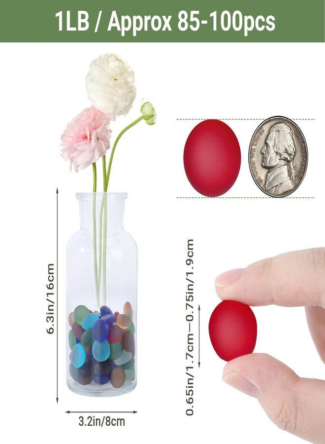 SUREAM Mixed Colored Flat Glass Gems, 0.8LB Glass Pebbles Beads for Vases Fillers Aquarium Fish Tank Rocks DIY Crafts Table Scatter Decoration - Image 2