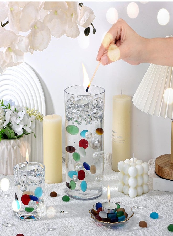 SUREAM Mixed Colored Flat Glass Gems, 0.8LB Glass Pebbles Beads for Vases Fillers Aquarium Fish Tank Rocks DIY Crafts Table Scatter Decoration - Image 4