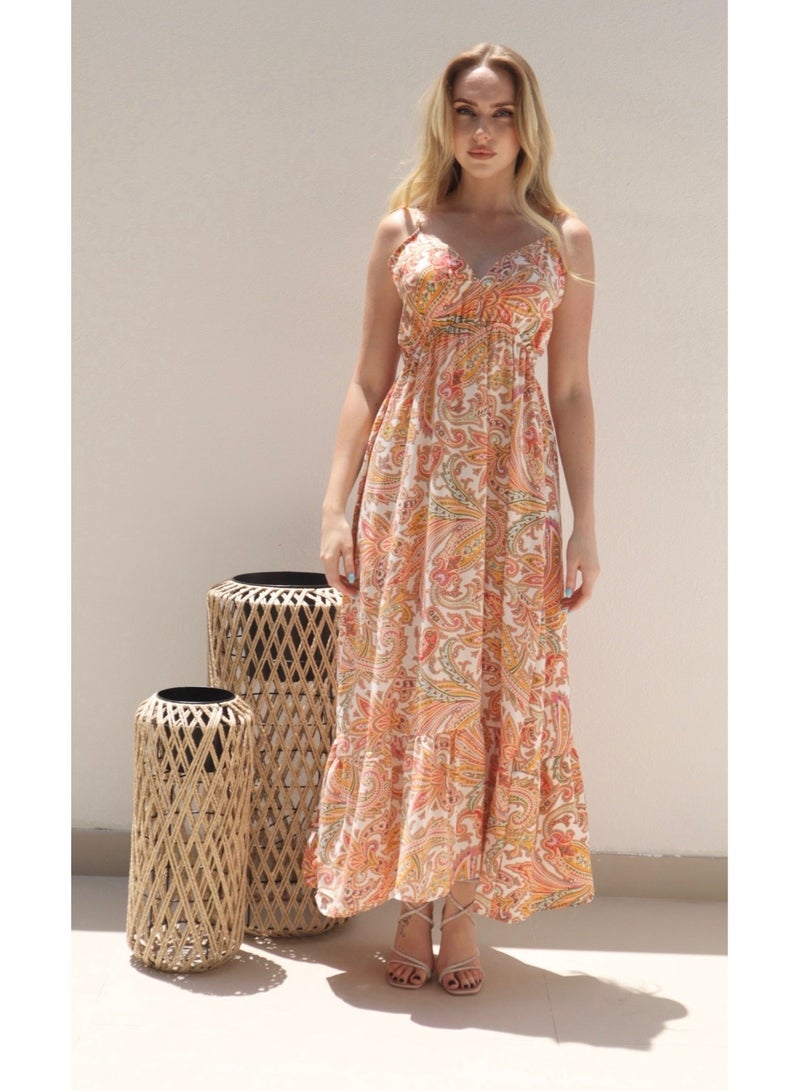 Alorabella Scarlett Paisley Maxi - Orange  - Image 1