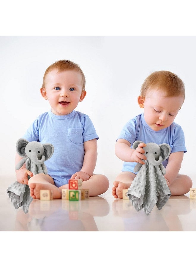 Pro Goleem Elephant Loveys for Babies Twin Baby Gifts Soft Security Blanket Baby Snuggle Toy Stuffed Animal Blanket for Infant and Toddler Gray, 2 Pack - Image 3