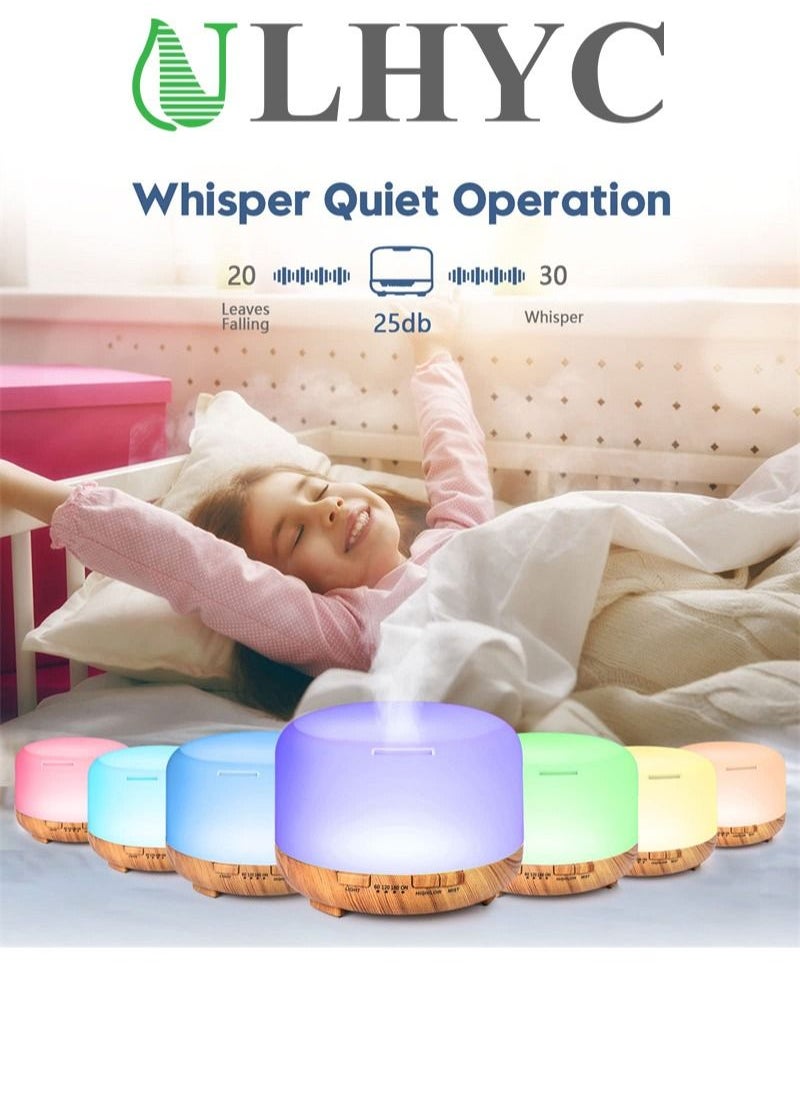 ULHYC - Essential Oil Diffusers, 500ml Diffusers for Essential Oils Large Room,Home, Aromatherapy Oil Diffuser with Cool Mist - Image 1