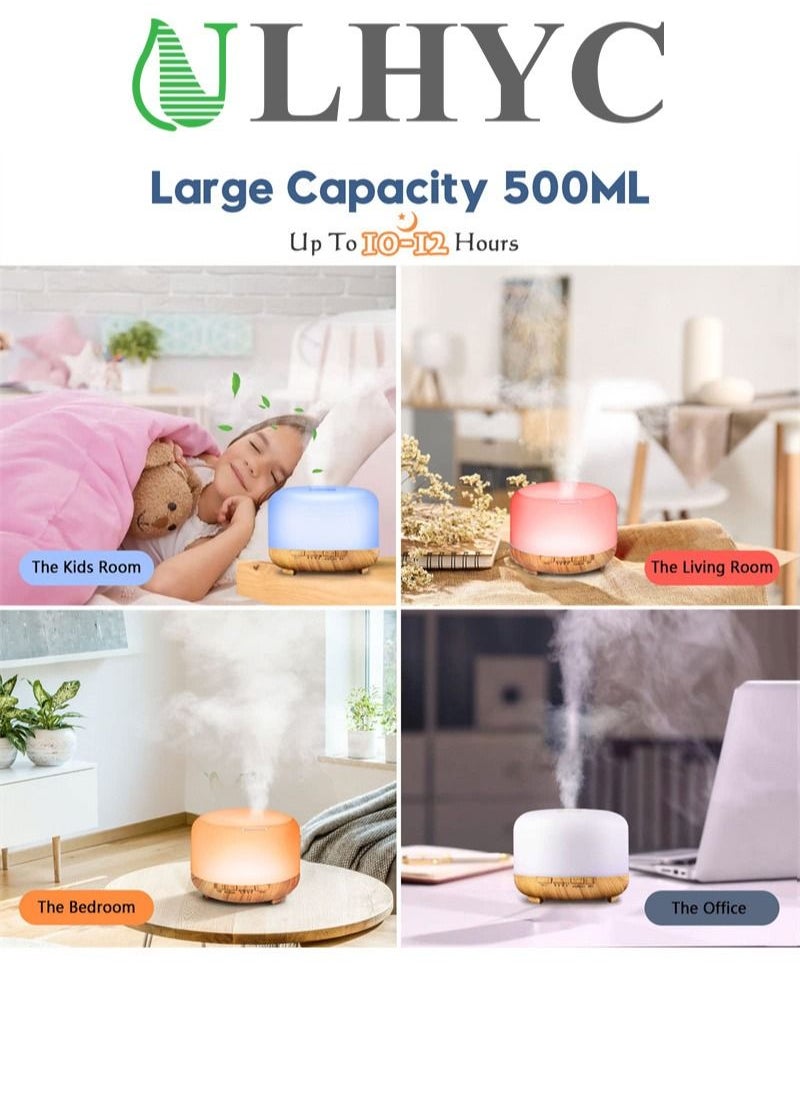 ULHYC - Essential Oil Diffusers, 500ml Diffusers for Essential Oils Large Room,Home, Aromatherapy Oil Diffuser with Cool Mist - Image 1