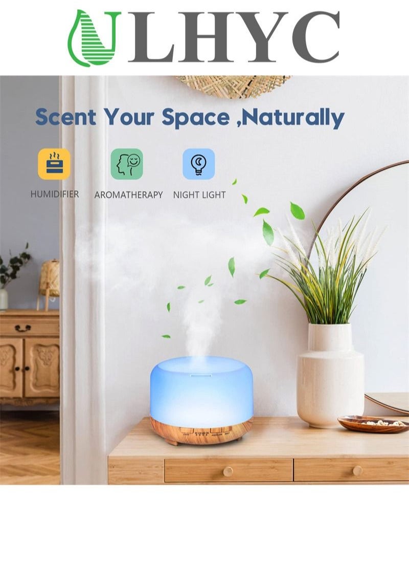 ULHYC - Essential Oil Diffusers, 500ml Diffusers for Essential Oils Large Room,Home, Aromatherapy Oil Diffuser with Cool Mist - Image 1