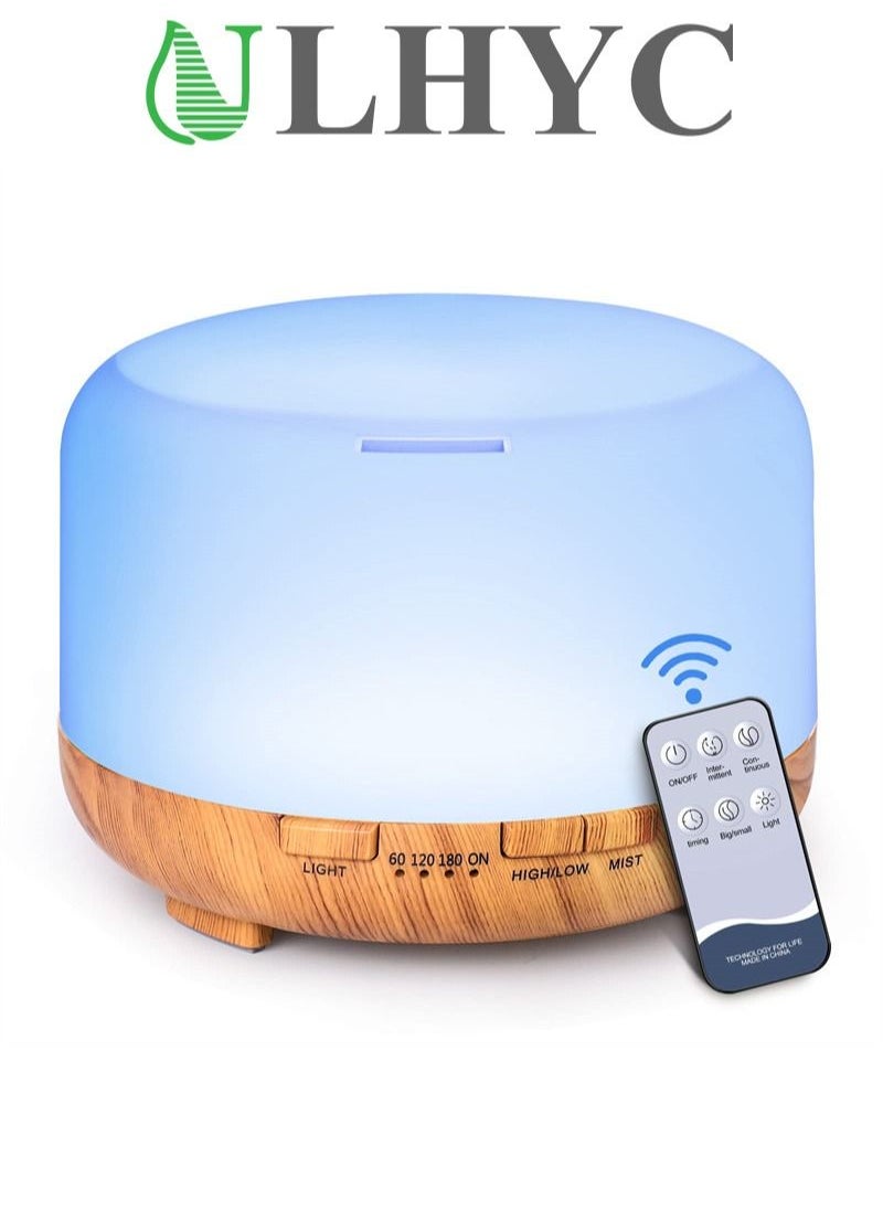 ULHYC - Essential Oil Diffusers, 500ml Diffusers for Essential Oils Large Room,Home, Aromatherapy Oil Diffuser with Cool Mist - Image 1