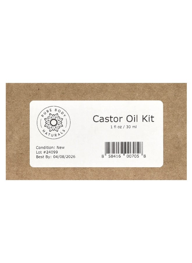 PURE BODY NATURALS Pure Body Naturals, Organic Castor Oil Kit, 1 fl oz (30 ml)  - Image 3