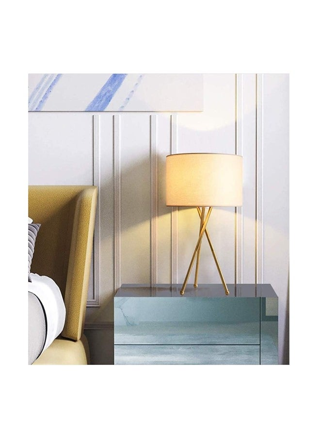 ATM - Modern Tripod Table Lamp with Gold Metal Base and Fabric Shade - Image 1
