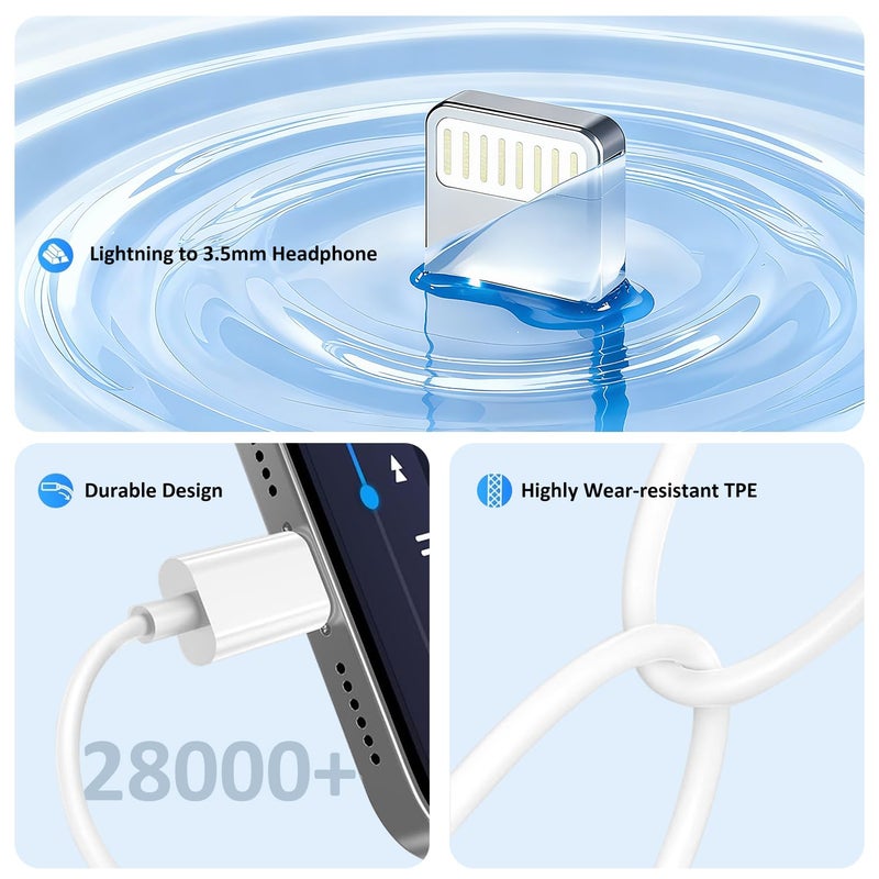 Cirafon [Apple MFi Certified] 2 Pack for iPhone 3.5mm Headphones Adapter, Lightning to 3.5 mm Headphone/Earphone Jack Converter Audio Aux Dongle Compatible with iPhone 14 13 12 11 Pro XR XS Max X 8 7. - Image 4