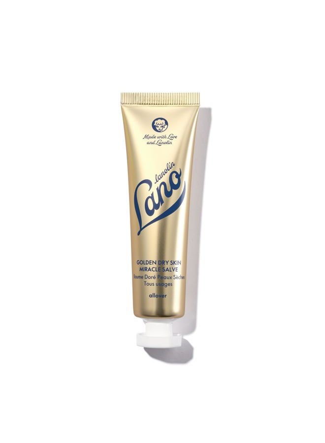Lanolips Golden Dry Skin Salve - Lanolin Ointment with Vitamin E & Manuka Honey - Relief for Extremely Dry Skin - Healing Salve for Dry Hands, Cracked Lips, Skin Patches - Dermatologist Tested (25g) - Image 1