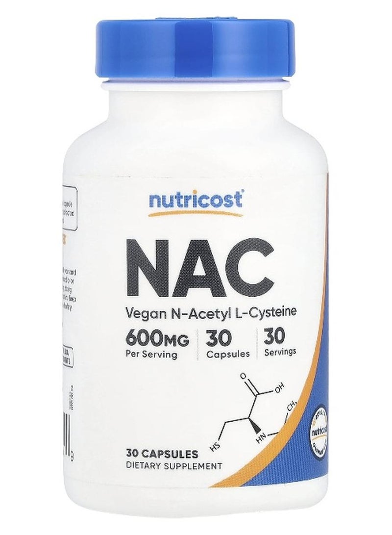 Nutricost, NAC, 600 mg, 30 Capsules