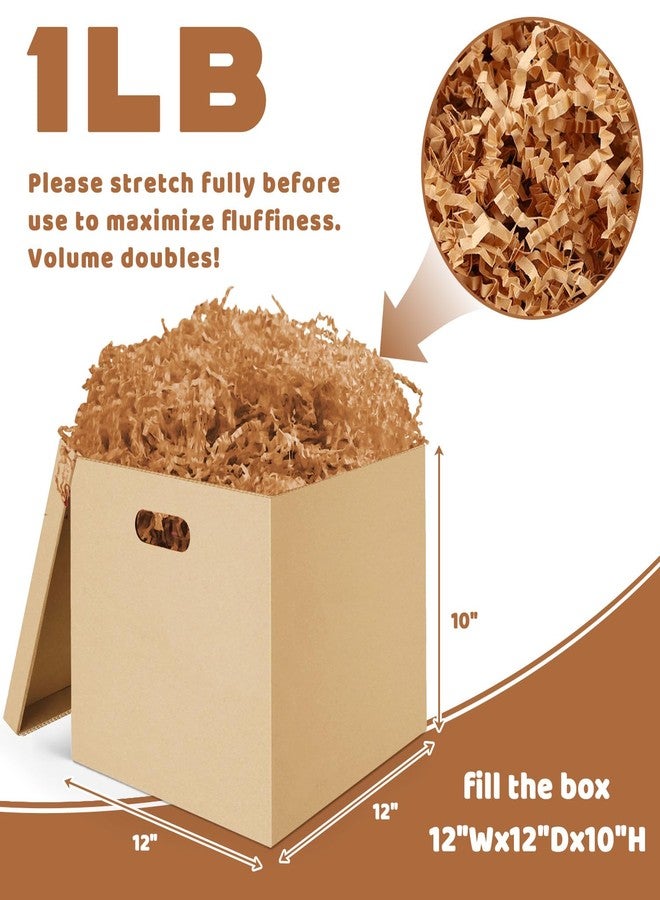 Resflyar 1 LB Crinkle Cut Paper Shred Filler, Brown Crinkle Shredded Paper for Gift Wrapping Basket Filling, Handmade Decoration, Birthdays, Weddings, Anniversaries, and All Occasions - Image 2