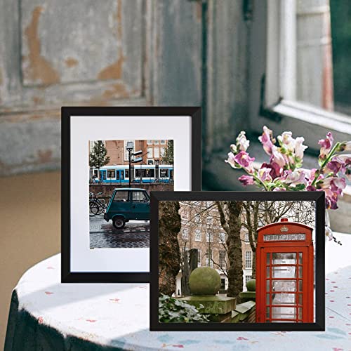 BESCRCL 11x14 Picture Frame Black Set of 6, Display Pictures 8x10 with Mat or 11x14 without Mat, Photo Frames for Wall Mounting - Image 5