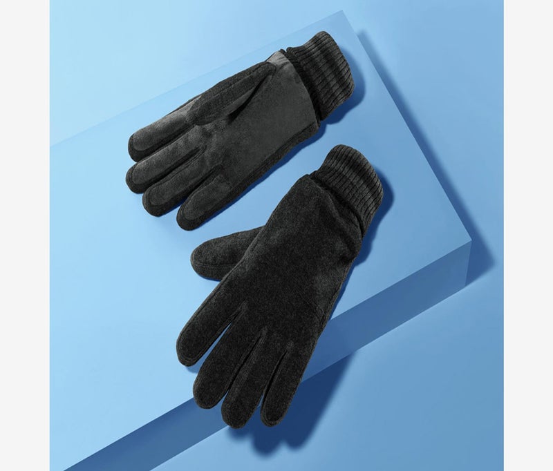 Tchibo Unisex Textured Gloves, Dark Grey - Image 1