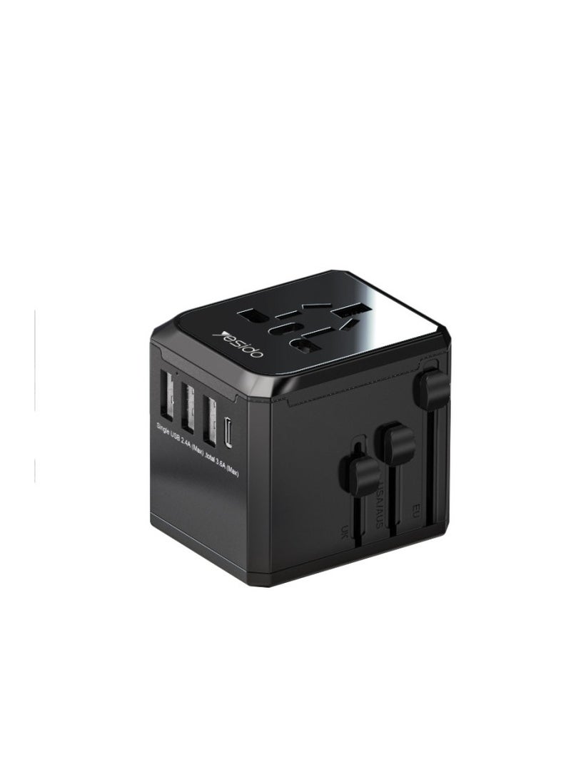Yesido MC10 New Design 4 in 1 Portable Charger Plug Convert Adapter  It includes multiple plug types to convert various international power outlets to fit your devices  - Image 1