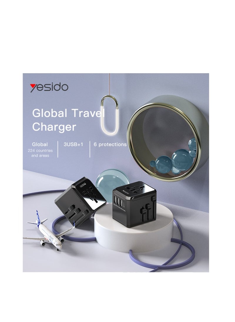 Yesido MC10 New Design 4 in 1 Portable Charger Plug Convert Adapter  It includes multiple plug types to convert various international power outlets to fit your devices  - Image 2