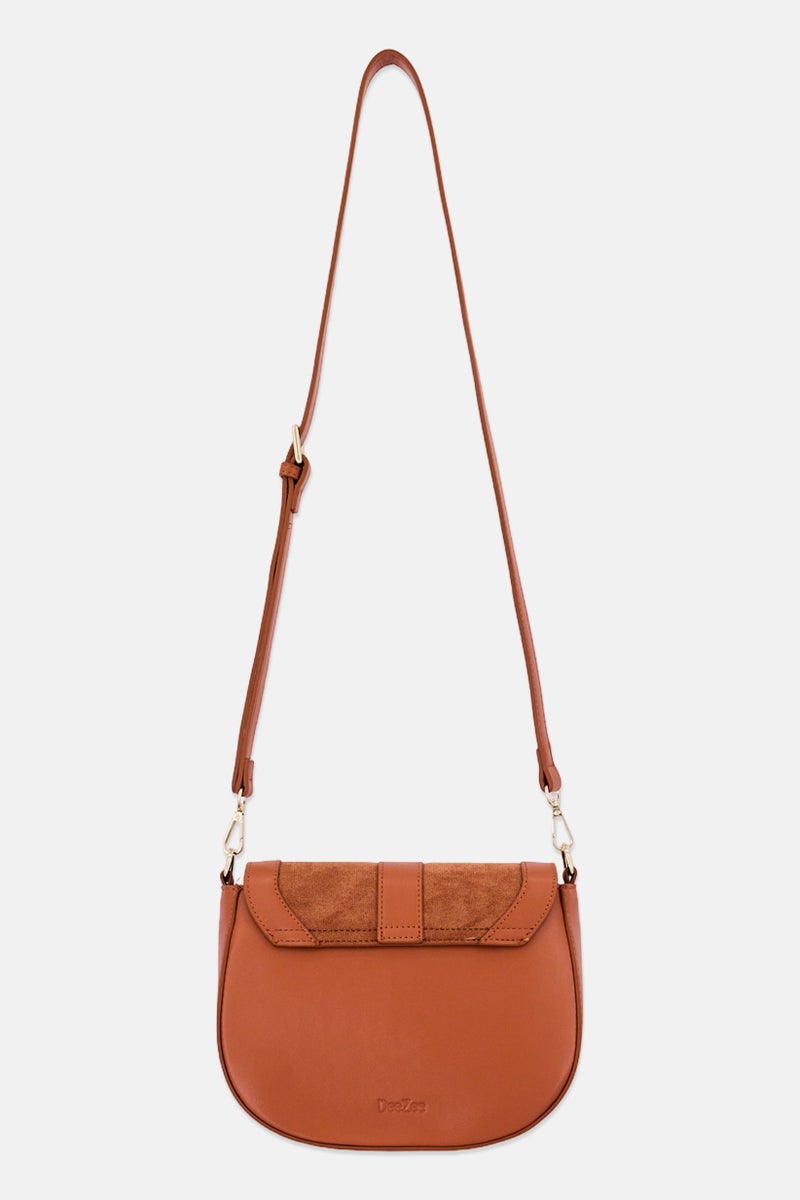 Deezee Women Brand Logo Cross Body Bag, Brown - Image 2