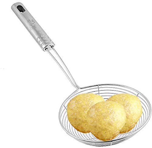Homenique Stainless Steel Deep FryMesh Strainer 18 cm Diameter Silver