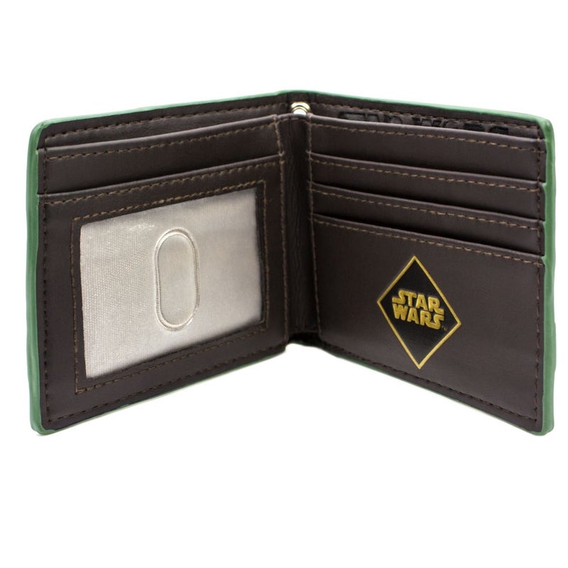 Star Wars - Mandalorian Green Faux Leather Bi-Fold Wallet 3 x 2in - Image 3