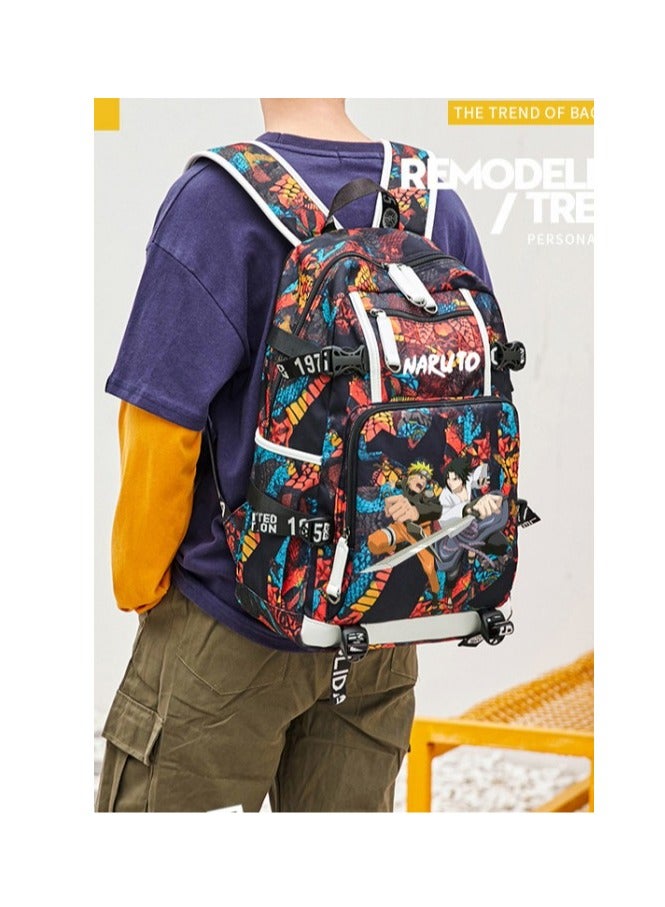 Cartoon Animation Large Capacity Junior High School Student Backpack Student Burden Reduction Backpack 47*14*30cm - Image 2