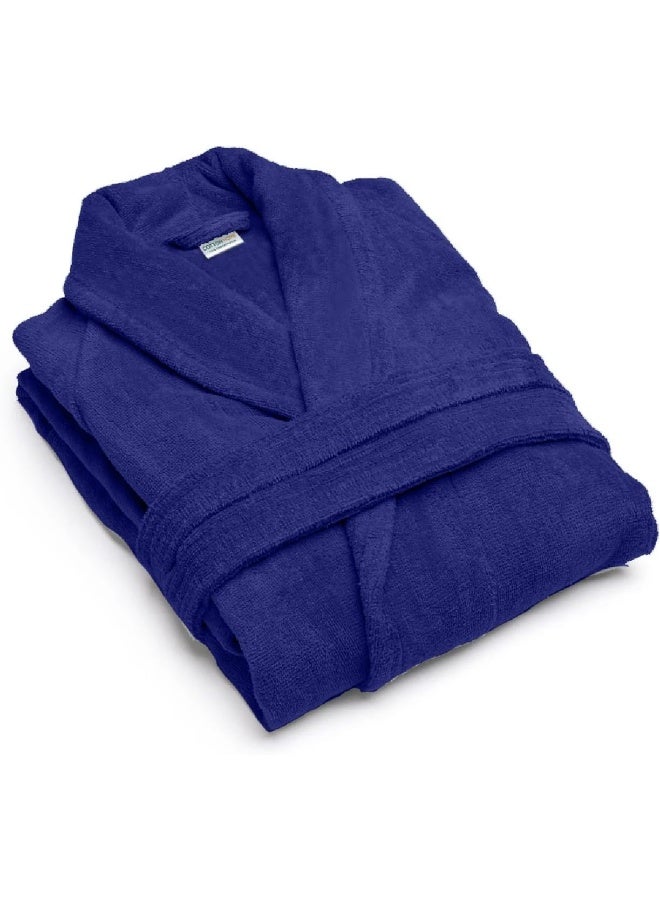 Cotton home Cotton Home Unisex Bathrobe - 100% Cotton Super Soft Highly Absorbent Lightweight Bathrobes for Women & Men - Ideal for Everyday Comfort & Relaxation Navy Blue  - Image 1