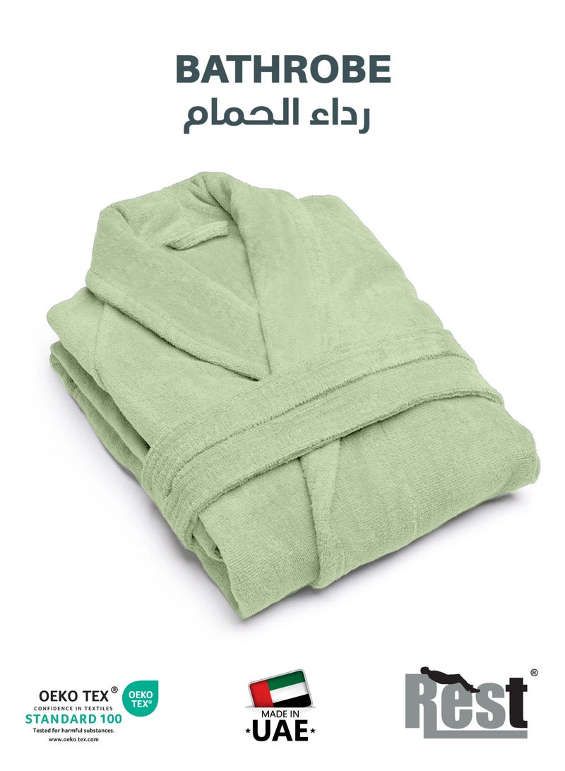 Cotton home روب استحمام تيري مع جيوب أخضر نعناعي XXL فندق فاخر ملابس مريحة قطنية ناعمة وامتصاصية مريحة بعد الاستحمام روب مقاوم للتلاشي للرجال والنساء مقاس واحد يناسب الجميع 45x30x65 سم - Image 1
