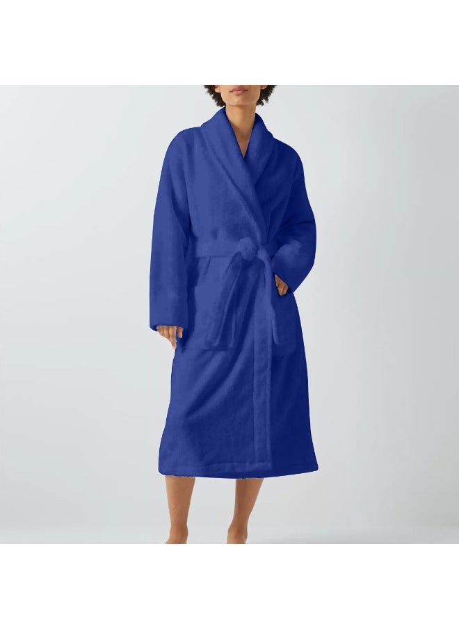 Rest - Terry Bathrobe With Pockets Blue Xxl Hotel Luxury Loungewear Cotton Soft And Absorbent Comfortable After Shower Bathrobe Fade Resistant For Men And Women One Size Fits All 45X30X65Cm - Image 1