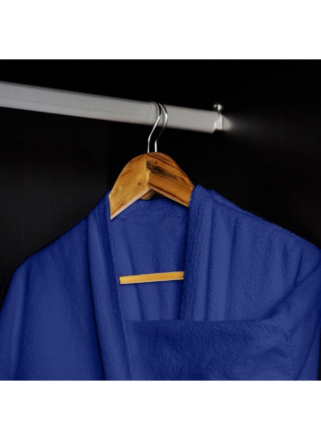 Rest - Terry Bathrobe With Pockets Blue Xxl Hotel Luxury Loungewear Cotton Soft And Absorbent Comfortable After Shower Bathrobe Fade Resistant For Men And Women One Size Fits All 45X30X65Cm - Image 1