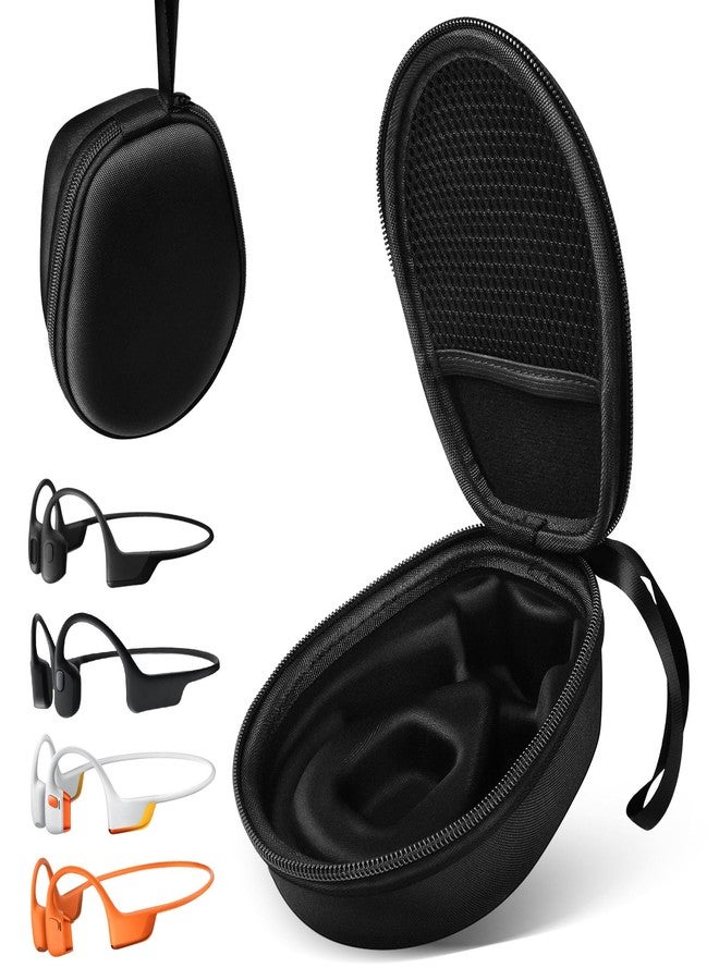 iMangoo Headphones Bone Conduction Carry Case for SHOKZ Open Run Pro 2, Hard EVA Nylon Shockproof Carrying Protective Anti-Drop Cover for Aftershokz New OpenRun Mini OpenSwim OpenMove Earbuds Black - Image 1