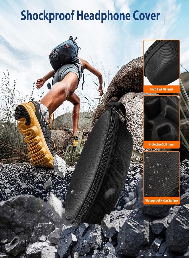 iMangoo Headphones Bone Conduction Carry Case for SHOKZ Open Run Pro 2, Hard EVA Nylon Shockproof Carrying Protective Anti-Drop Cover for Aftershokz New OpenRun Mini OpenSwim OpenMove Earbuds Black - Image 3