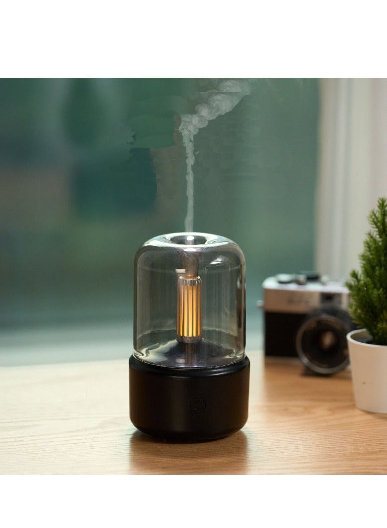 Captaintech Essential Oil Diffuser, Ultrasonic, Simulated Candlelight Lamp, Aromatherapy, Black - Image 2