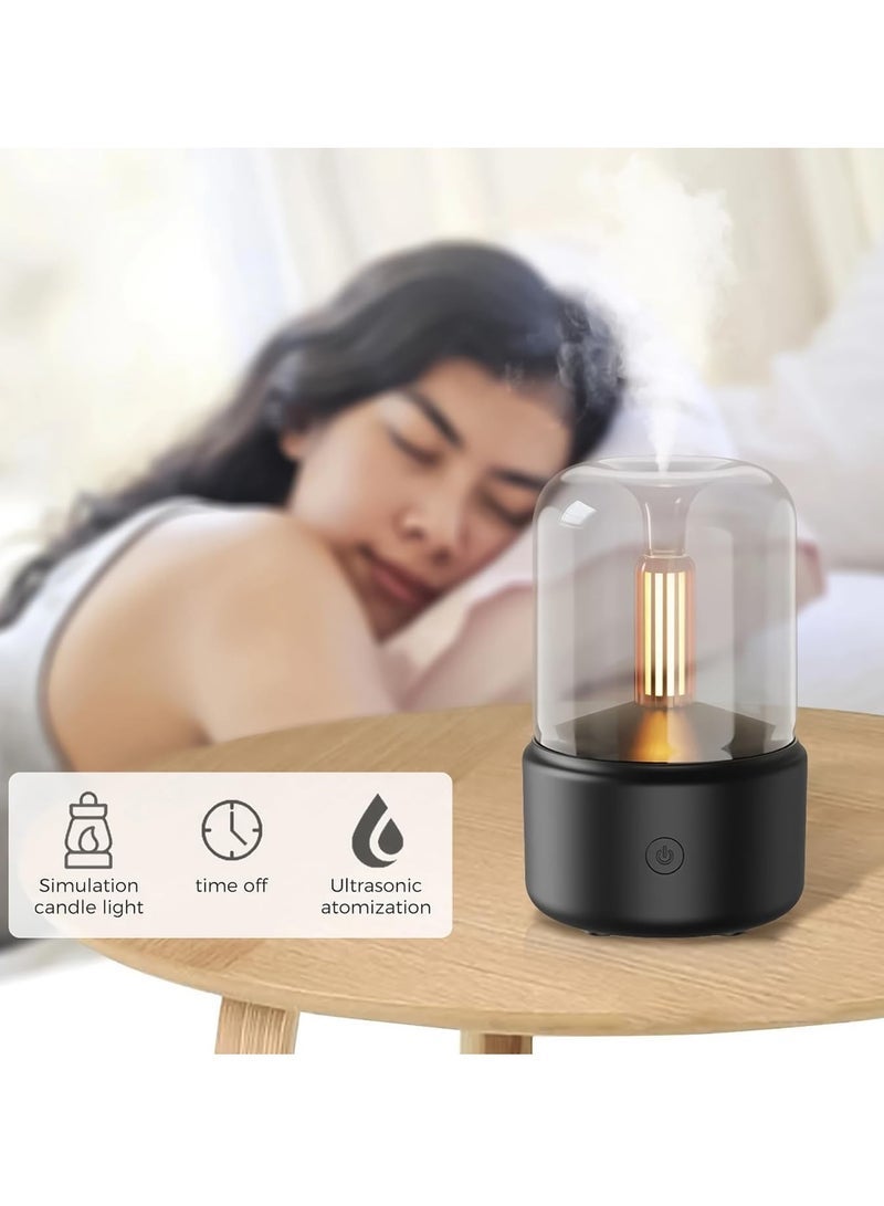 Captaintech Essential Oil Diffuser, Ultrasonic, Simulated Candlelight Lamp, Aromatherapy, Black - Image 3