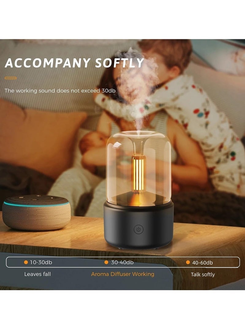 Captaintech Essential Oil Diffuser, Ultrasonic, Simulated Candlelight Lamp, Aromatherapy, Black - Image 5