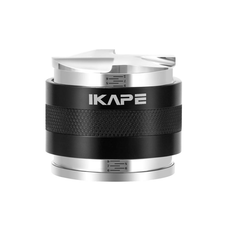 IKAPE Coffee Products 53mm Coffee Distributor  Hand Tamper Adjustable Depth Espresso Distributor Fits All 53mm Espresso Portafilter Compatible with 54MM Breville Bottomless Portafilter Black