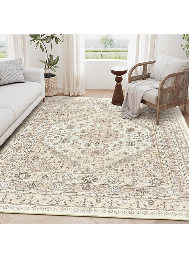 سجادة مانعة للانزلاق، قابلة للطي، بمقاس 200×140 سم، بتصميم بوهيمي، مناسبة لغرفة النوم، وغرفة المعيشة، وغرفة النوم المشتركة، وغرفة الأطفال، وغرفة الأطفال، وديكور المنزل - Image 1