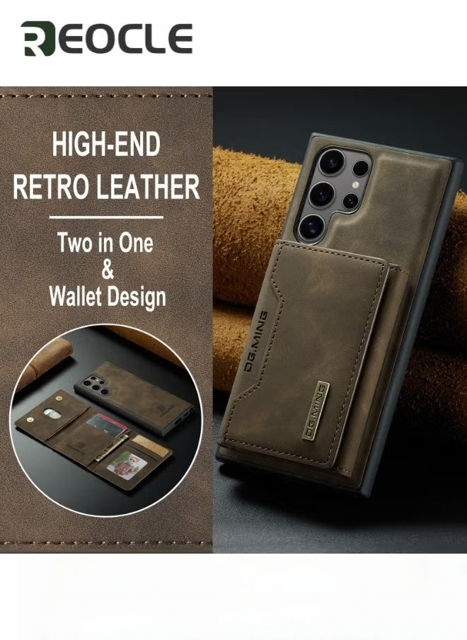 REOCLE 2 in 1 Detachable Leather Phone Cases for Samsung Galaxy S23 Ultra 5G Case Wallet with Card Holder  - Image 2