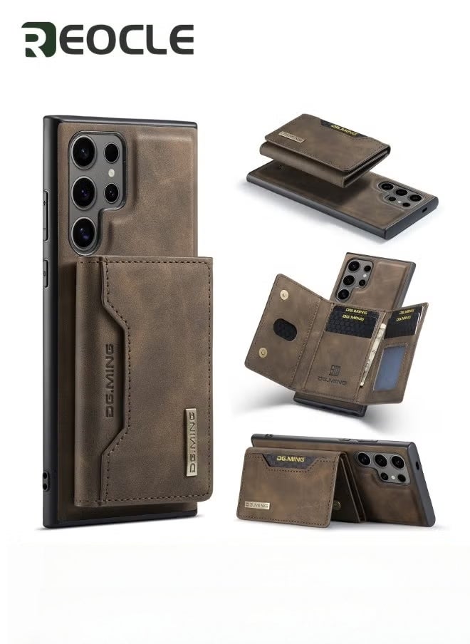 REOCLE 2 in 1 Detachable Leather Phone Cases for Samsung Galaxy S23 Ultra 5G Case Wallet with Card Holder  - Image 1