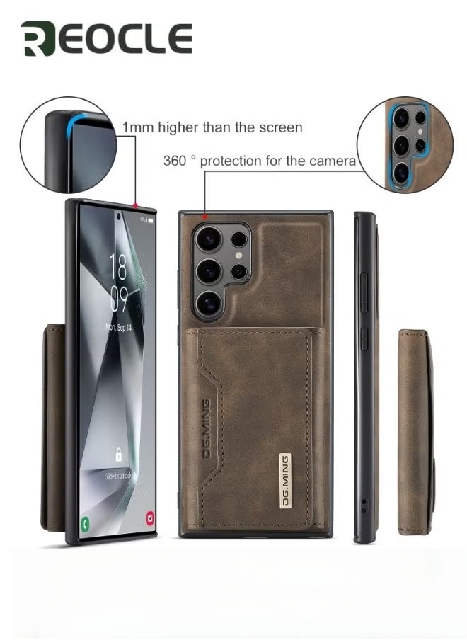 REOCLE 2 in 1 Detachable Leather Phone Cases for Samsung Galaxy S23 Ultra 5G Case Wallet with Card Holder  - Image 5