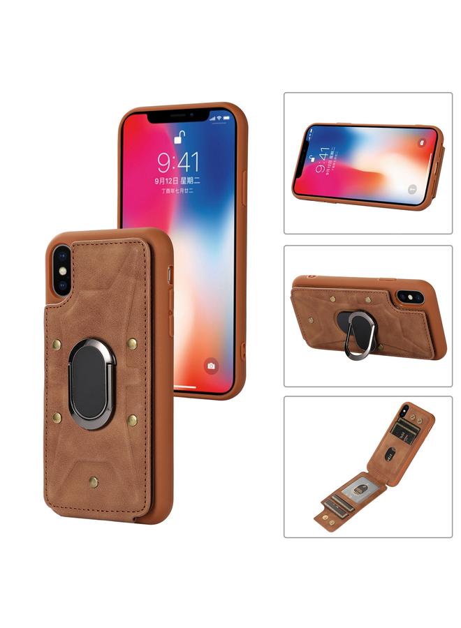 اس-توب جراب لهاتف iPhone XS Max مزود بحلقة مدرعة وغطاء خلفي للهاتف - Image 1