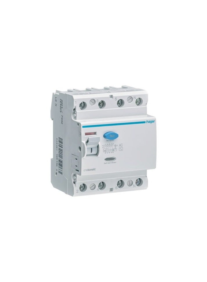 RCCB 4P 100A 30mA AC