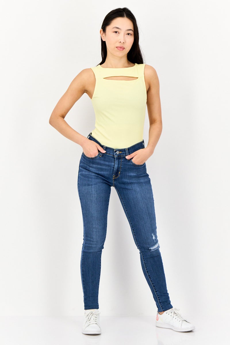 SALSA Women Ribbed Sleeveless Bodysuit, Yellow - Image 4
