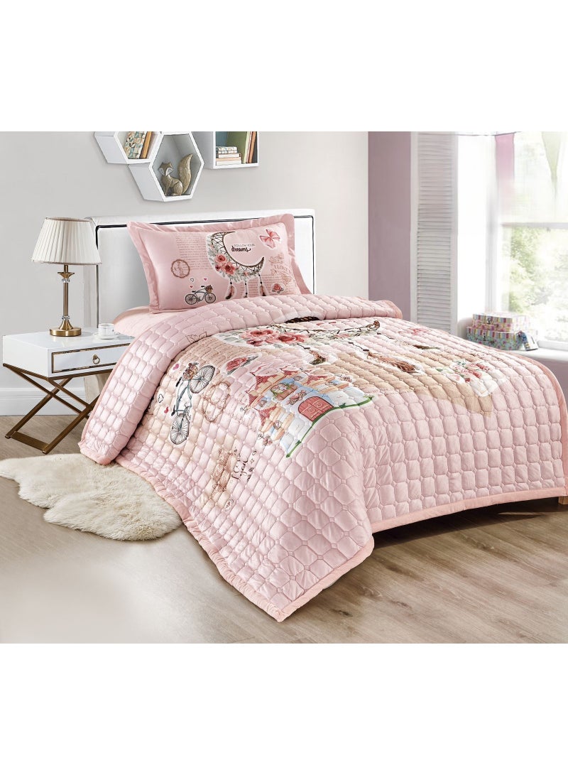 ريد روز مفرش سرير نفر مضغوط من المخمل الناعم ليمنحك الدفئ والراحة مقاس 170 *210 سم - Image 1